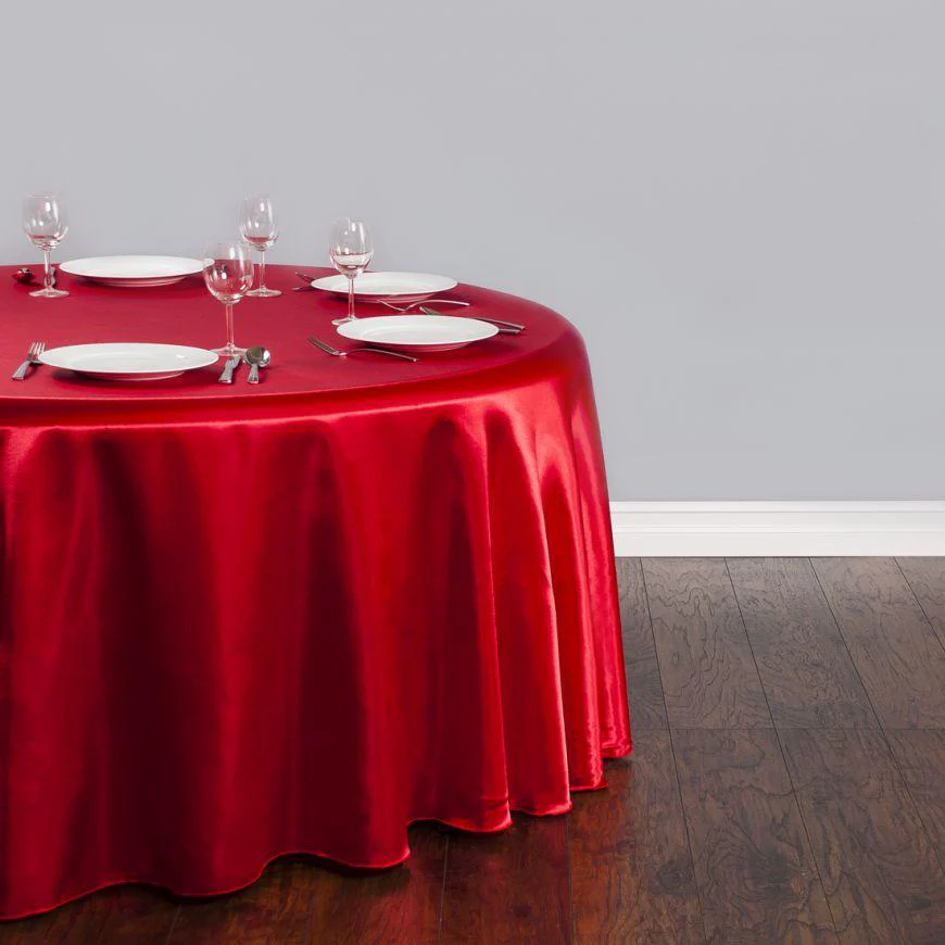 108 in. Round Satin Tablecloth (14 Colors) - Image 3