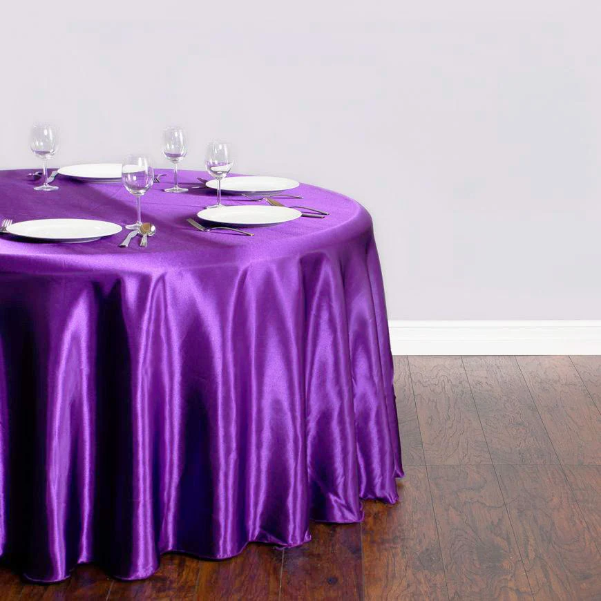 120 in. Round Satin Tablecloth (14 Colors) - Image 6