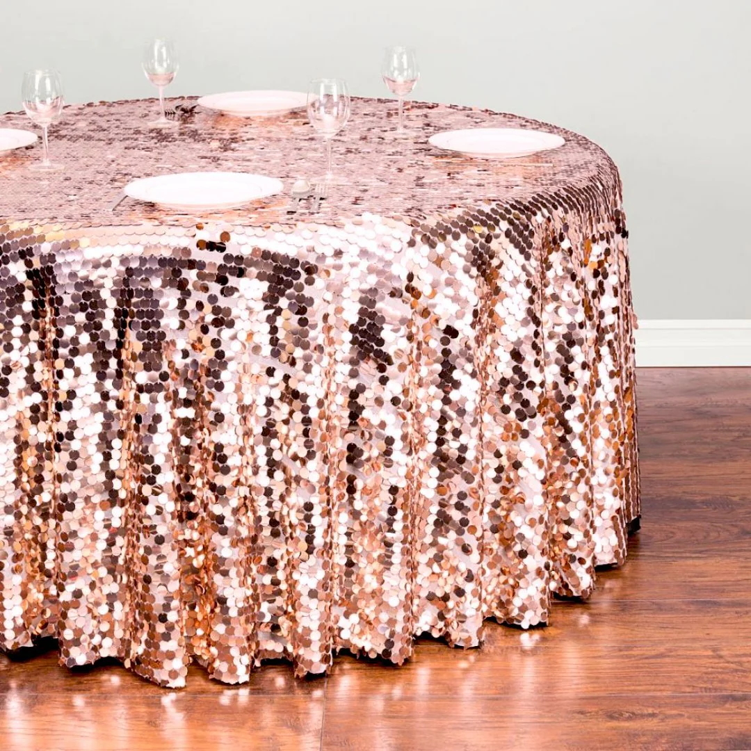120 in. Round Payette Sequin Tablecloth (7 Colors) - Image 10
