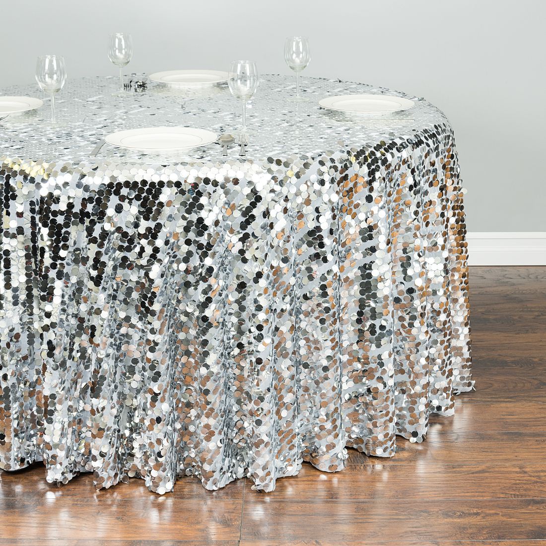 120 in. Round Payette Sequin Tablecloth (7 Colors) - Image 4
