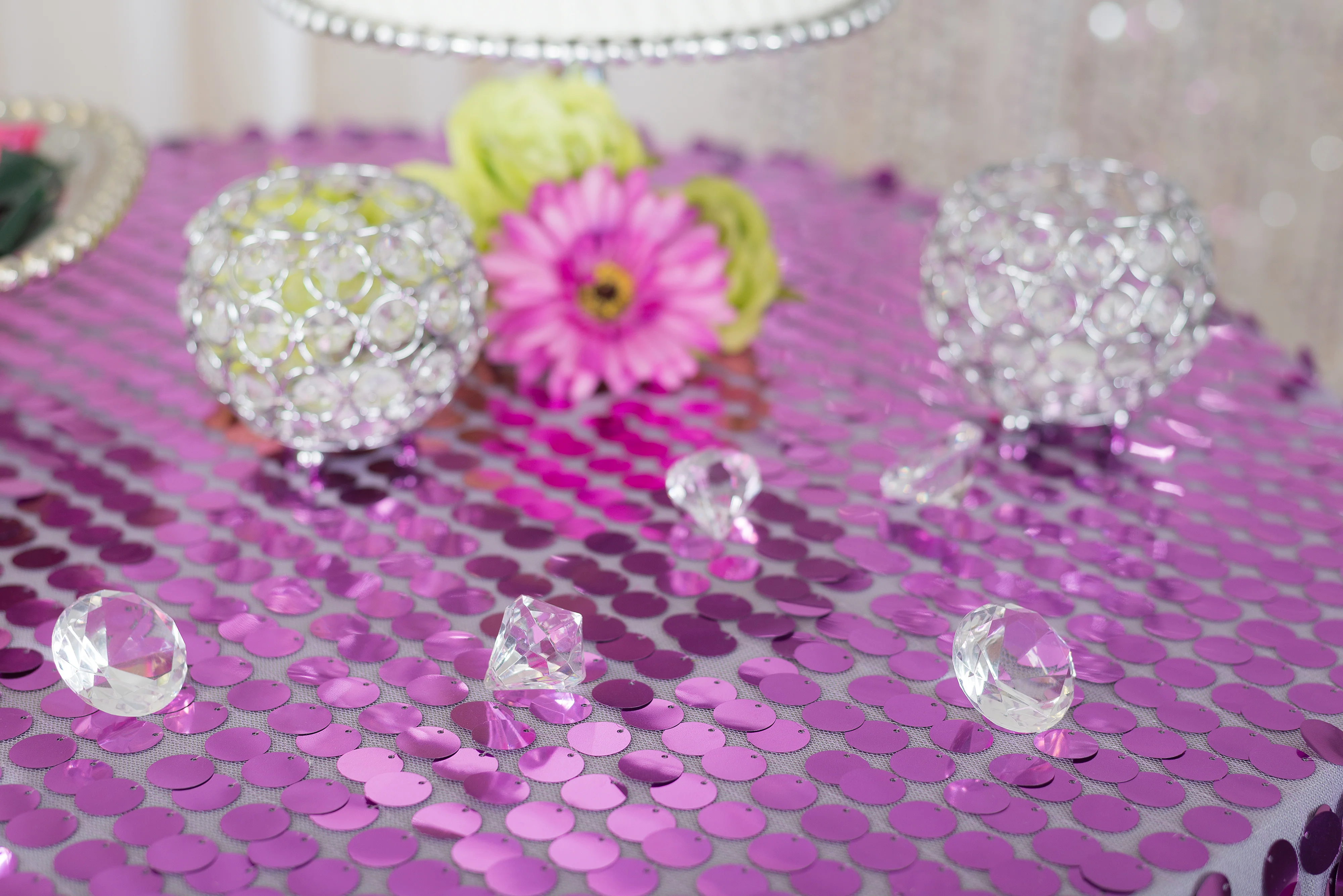 120 in. Round Payette Sequin Tablecloth (7 Colors) - Image 8