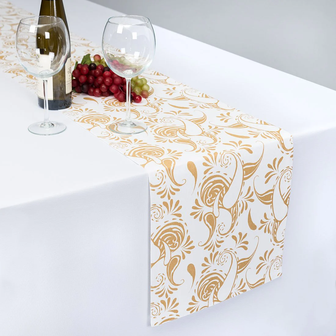 13 X 90 in. Paisley Cotton Table Runner (11 Colors) - Image 2