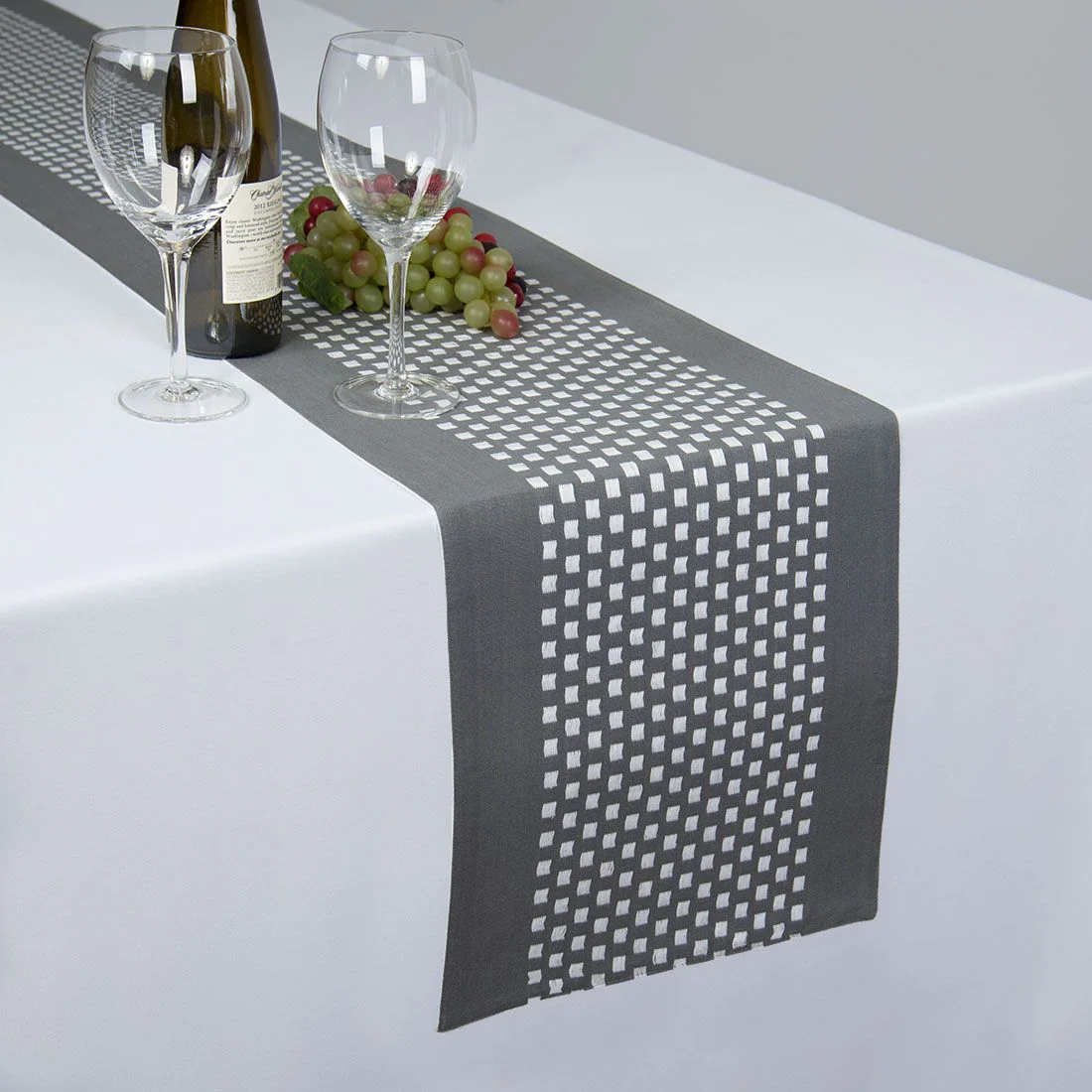 13 X 90 in. Basketweave Stripe Cotton Table Runner (7 Colors) - Image 6