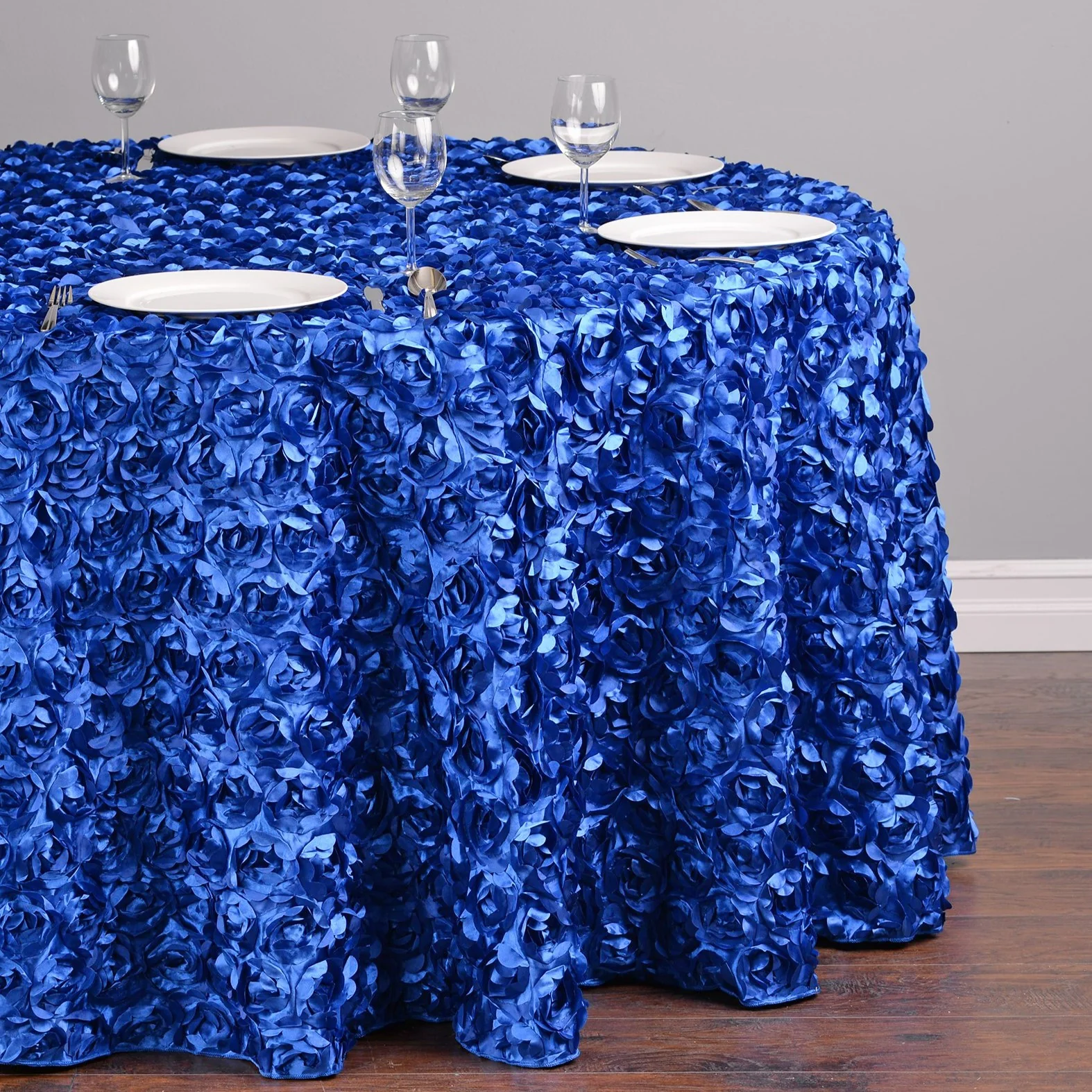 130 in. Round Rosette Satin Tablecloth (14 Colors) - Image 20