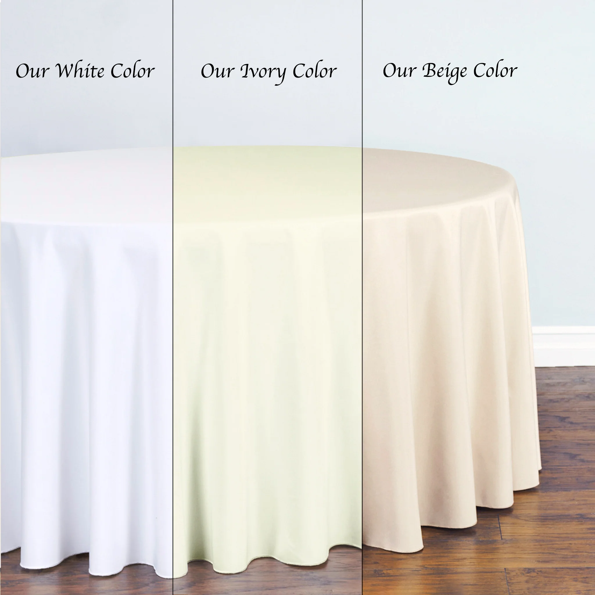 132 in. Round Polyester Tablecloth (20 Colors) - Image 24