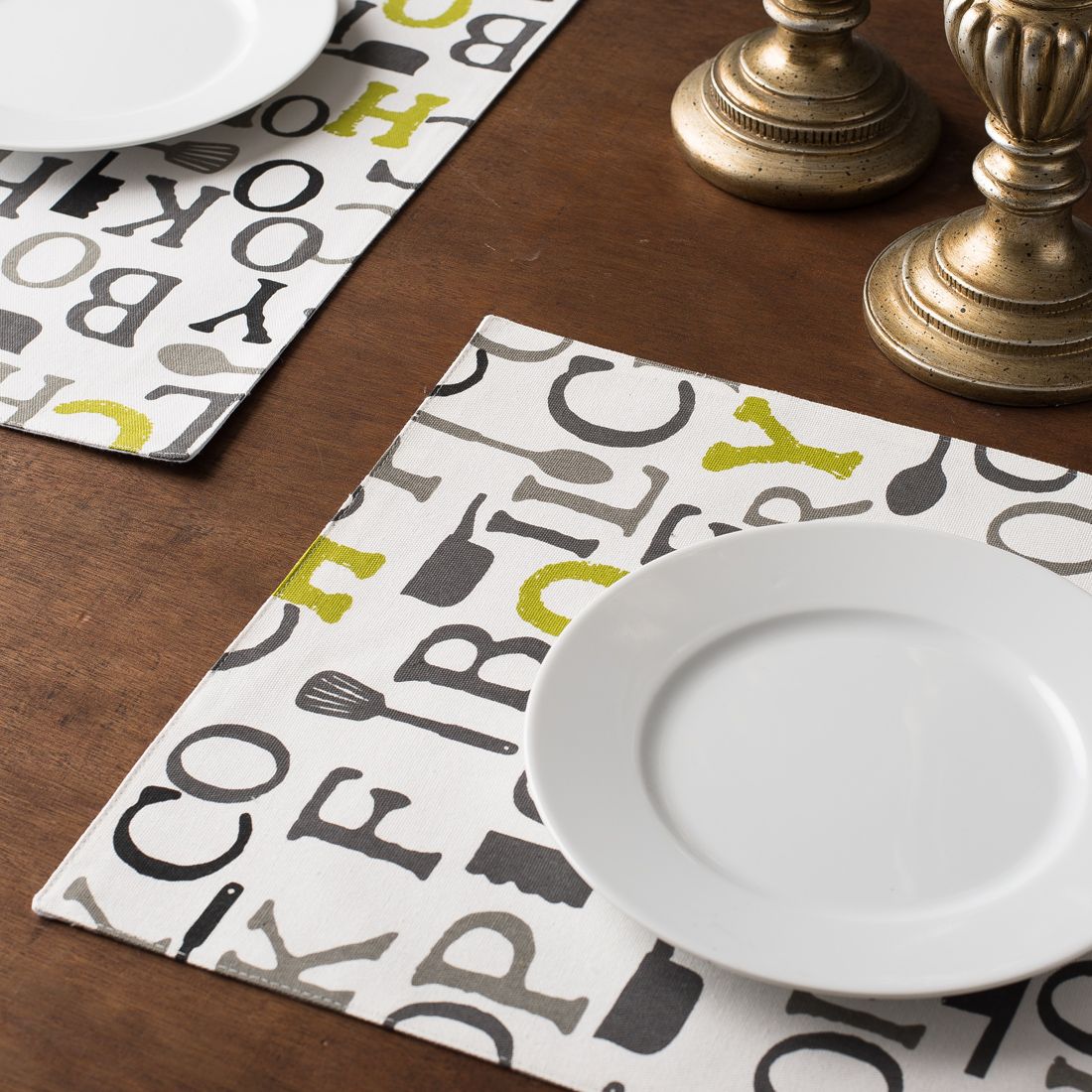 13 X 19 in. Chef Print Cotton Placemats 4/Pack (3 Colors) - Image 3
