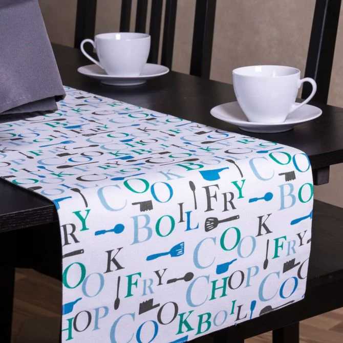 13 X 90 in. Chef Print Cotton Table Runner (3 Colors) - Image 3