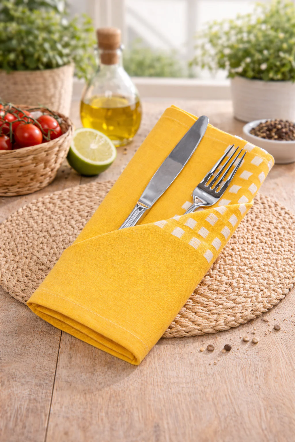 18 X 18 in. Basketweave Stripe Cotton Napkins 4/Pack (7 Colors) - Image 10