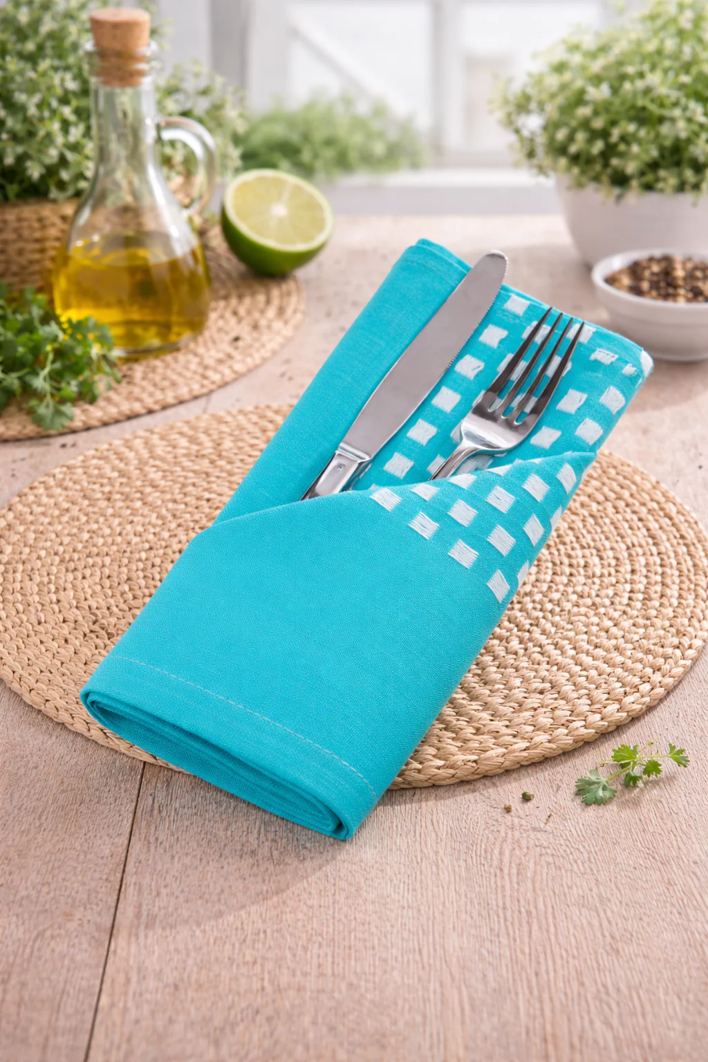 18 X 18 in. Basketweave Stripe Cotton Napkins 4/Pack (7 Colors) - Image 13