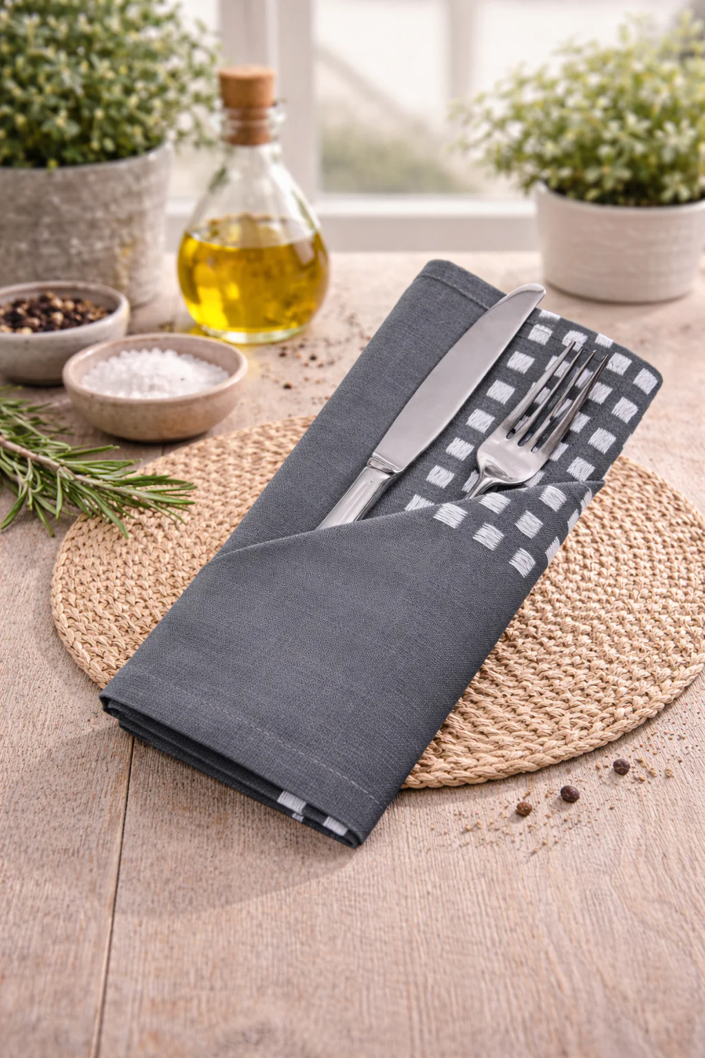 18 X 18 in. Basketweave Stripe Cotton Napkins 4/Pack (7 Colors) - Image 14