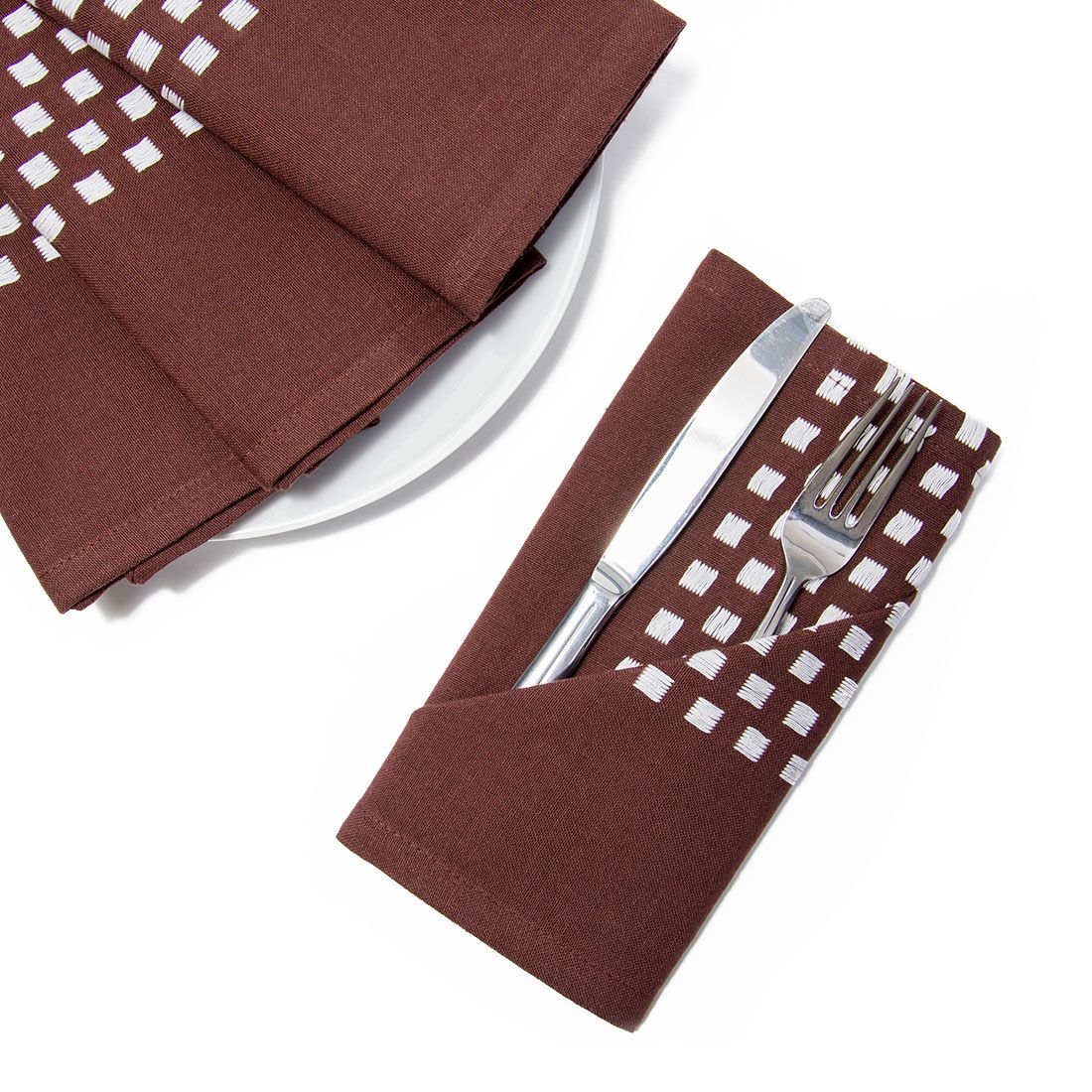 18 X 18 in. Basketweave Stripe Cotton Napkins 4/Pack (7 Colors) - Image 3