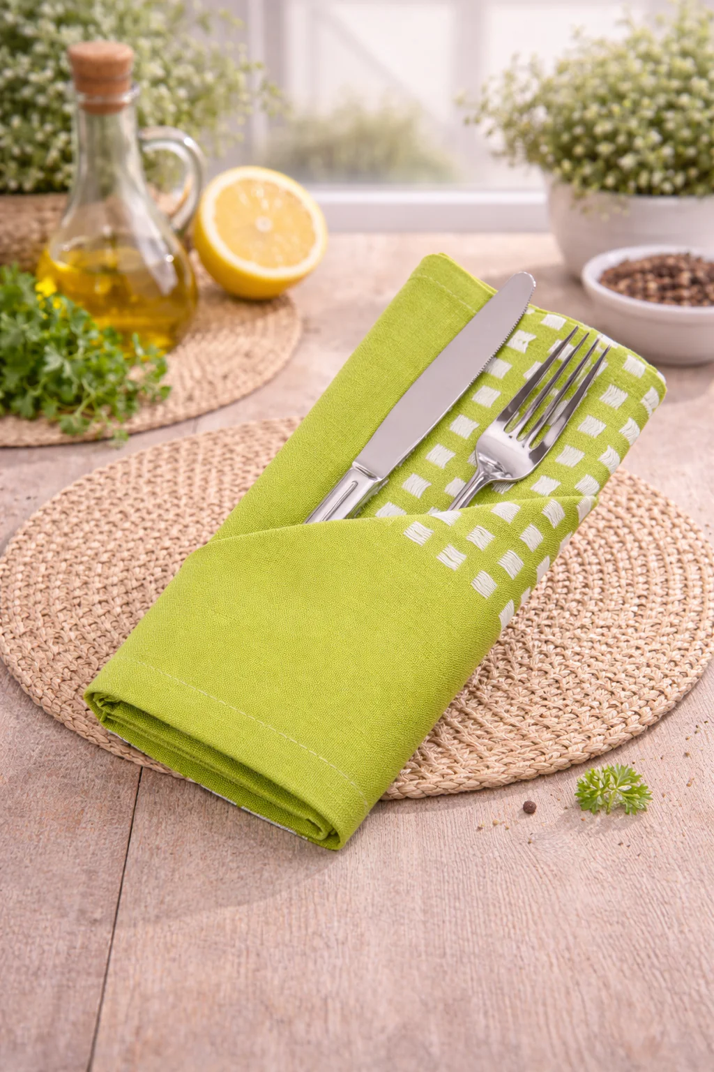 18 X 18 in. Basketweave Stripe Cotton Napkins 4/Pack (7 Colors) - Image 9