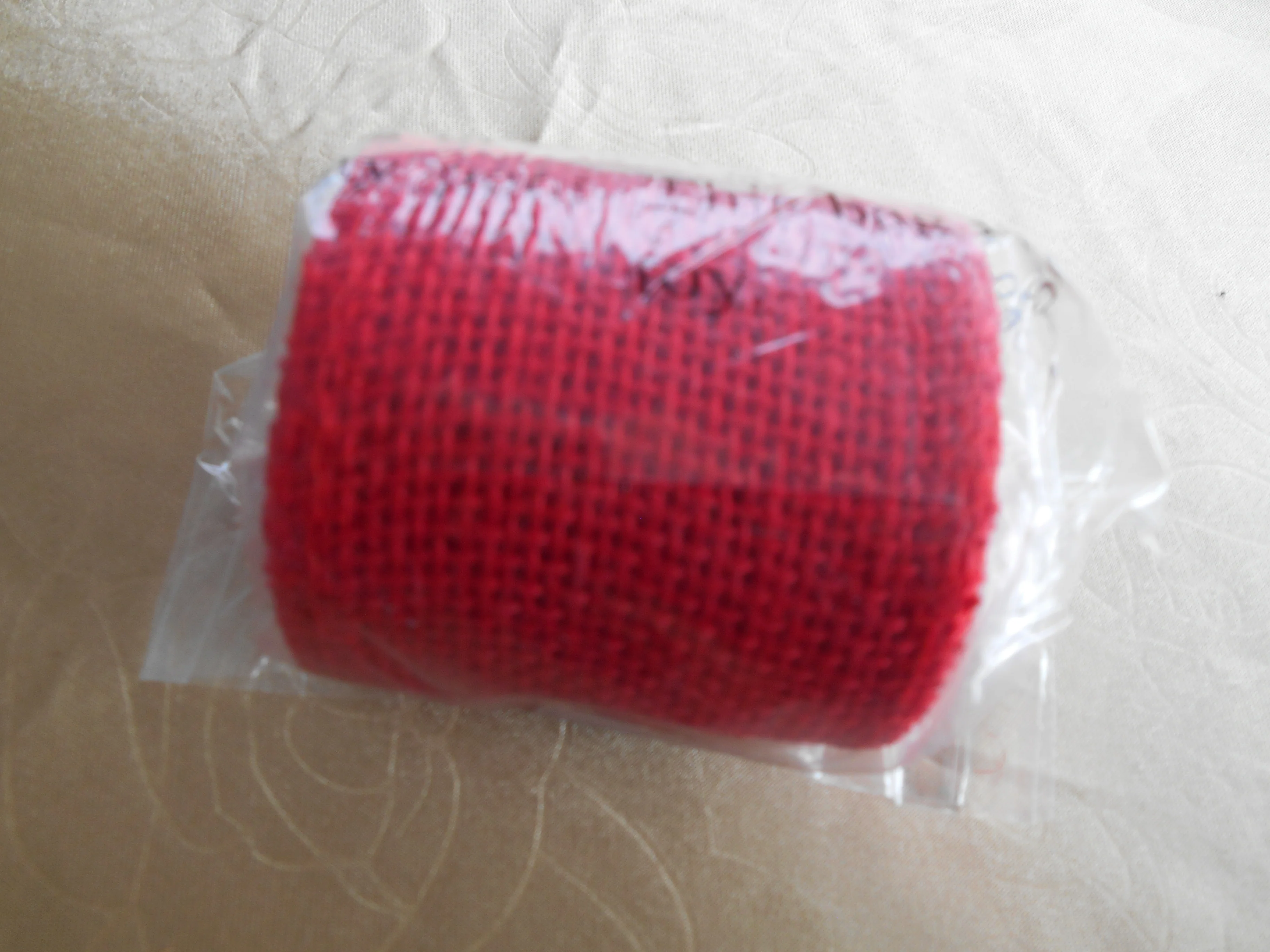 2 yd. Burlap Ribbon Roll Red - Image 6