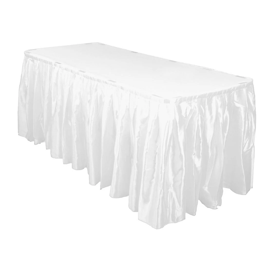 21 ft. Accordion Pleat Satin Table Skirt (3 Colors) - Image 2