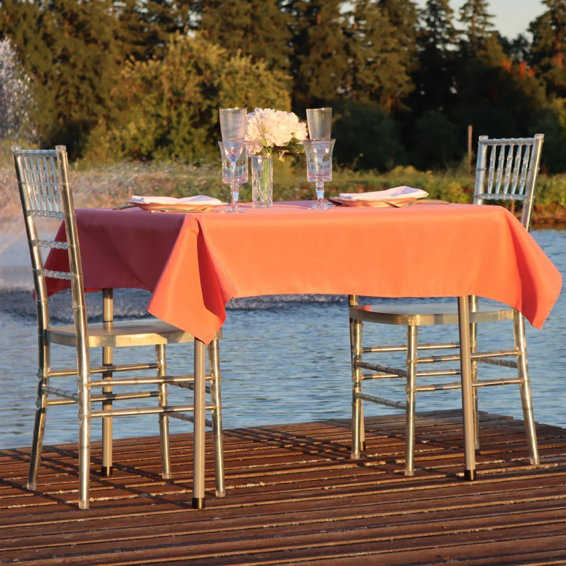 54 in. Square Polyester Tablecloth (20 Colors) - Image 38