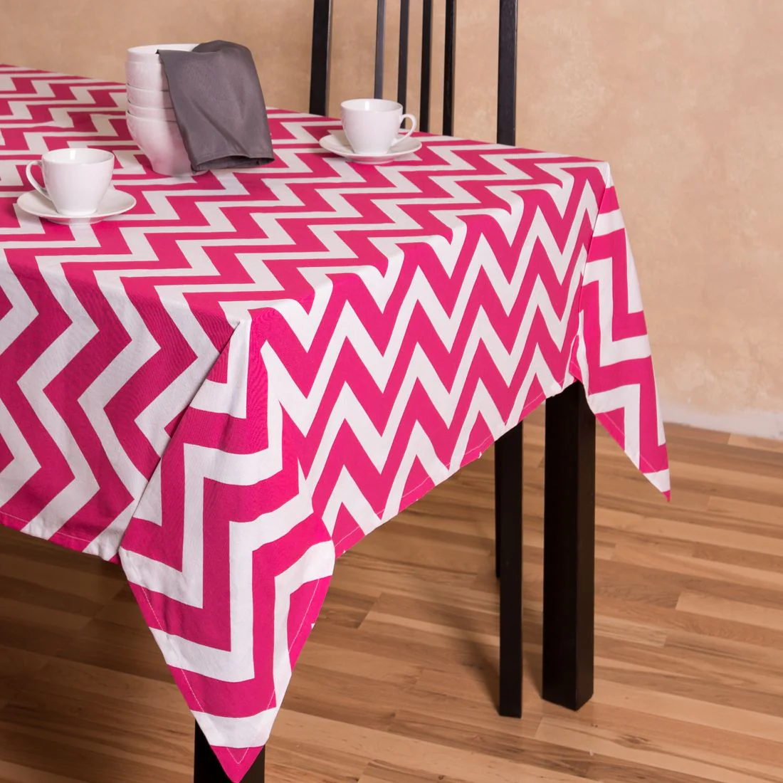 60 in. Square Chevron Cotton Tablecloth (12 Colors) - Image 15