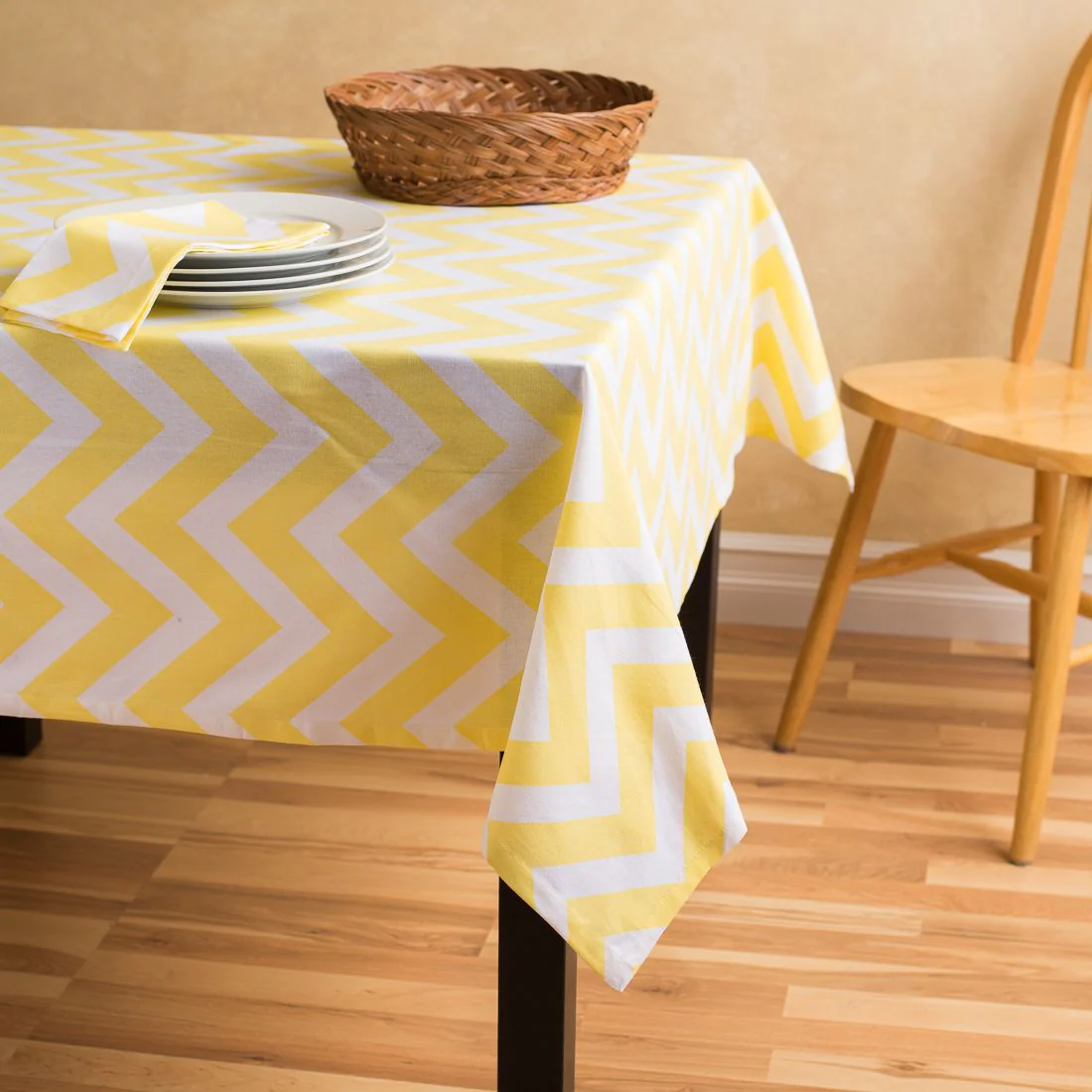 60 in. Square Chevron Cotton Tablecloth (12 Colors) - Image 16