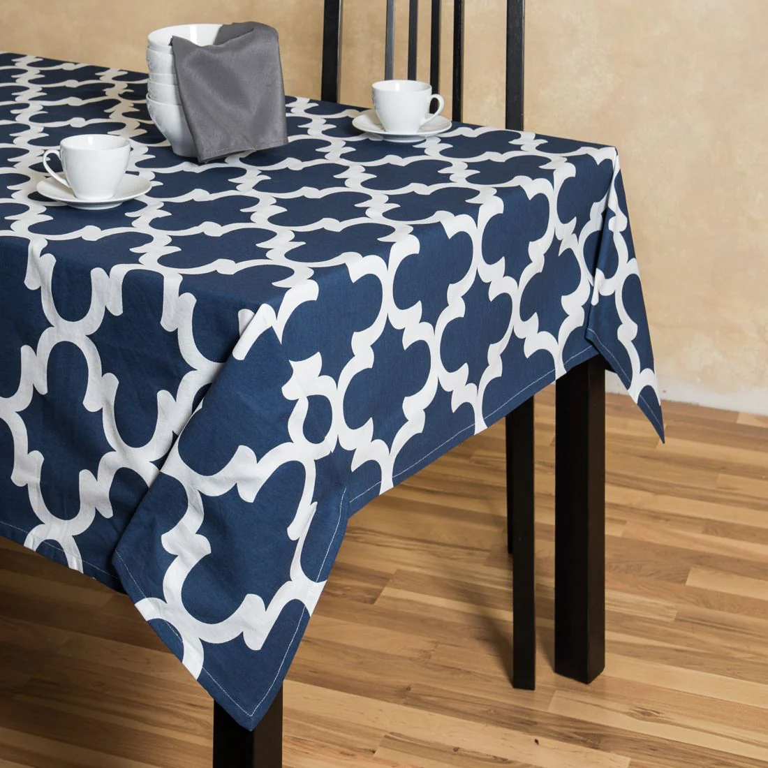 60 X 84 in. Rectangular Trellis Cotton Tablecloth (12 Colors) - Image 2
