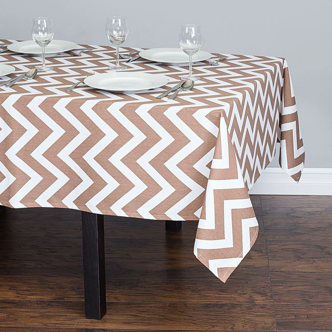 60 X 126 in. Rectangular Chevron Cotton Tablecloth (14 Colors) - Image 15