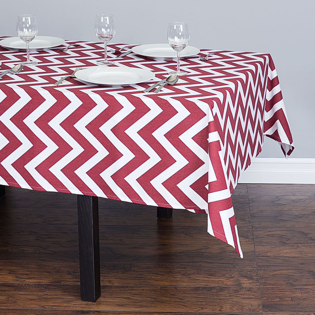 60 X 126 in. Rectangular Chevron Cotton Tablecloth (14 Colors) - Image 19