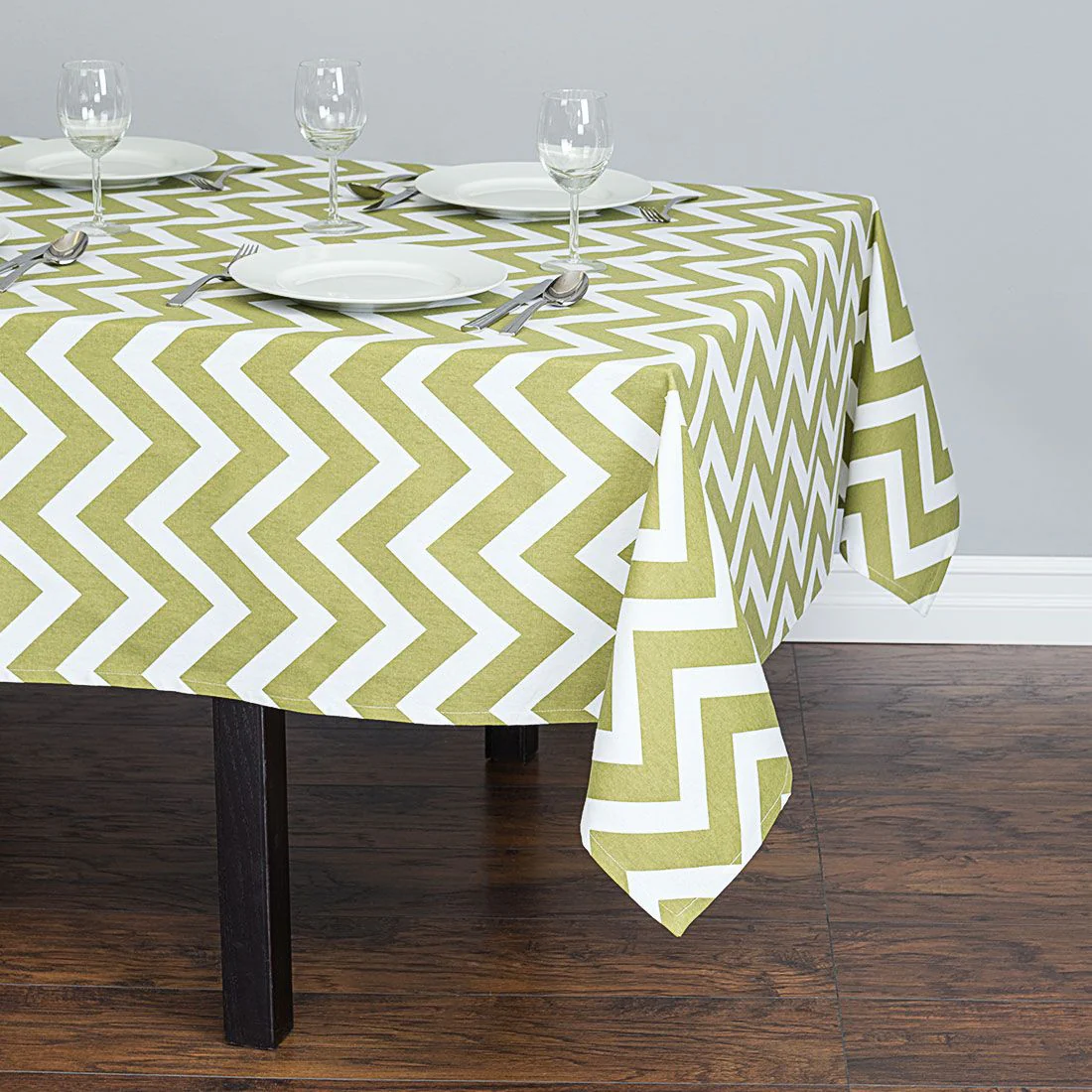 60 X 126 in. Rectangular Chevron Cotton Tablecloth (14 Colors) - Image 9