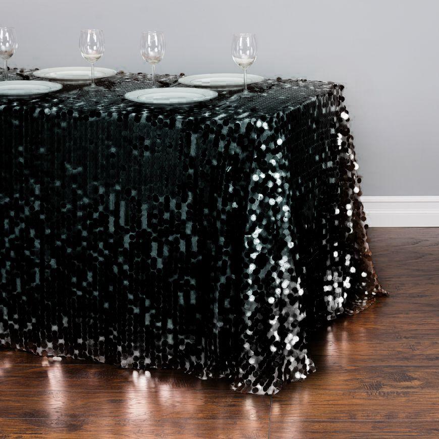 88 X 130 in. Rectangular Payette Sequin Tablecloth (7 Colors) - Image 3