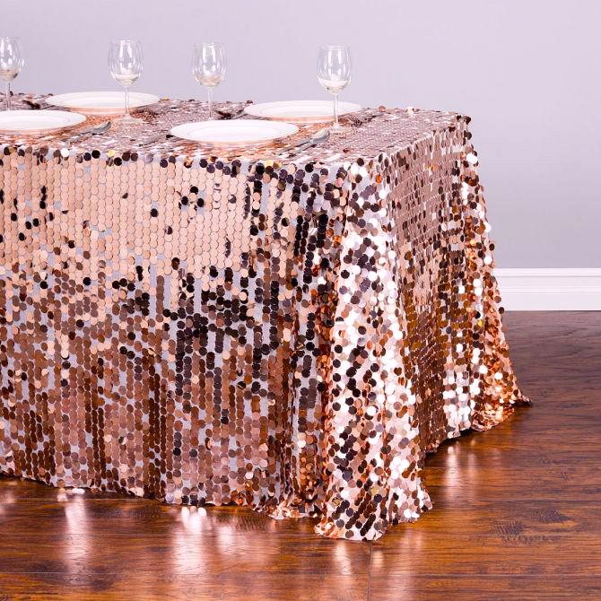 88 X 130 in. Rectangular Payette Sequin Tablecloth (7 Colors) - Image 5
