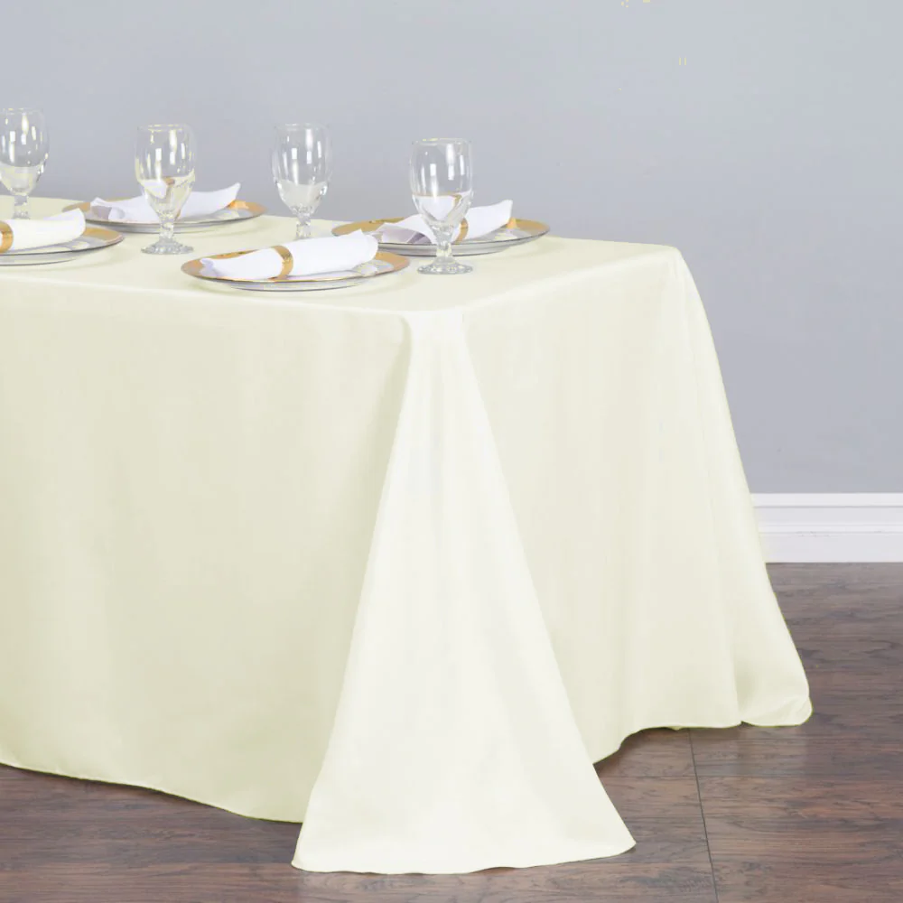 90 X 156 in. Rectangular with Round Corners Polyester Tablecloth (20 Colos) - Image 4