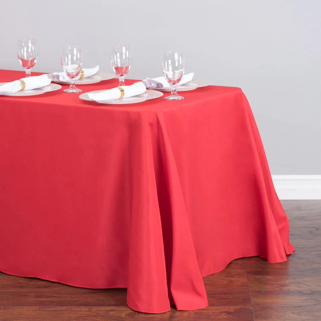 90 X 132 in. Rectangular with Round Corners Polyester Tablecloth (20 Colors) - Image 7