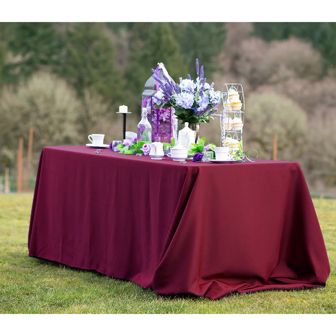 90 X 132 in. Rectangular with Round Corners Polyester Tablecloth (20 Colors) - Image 74