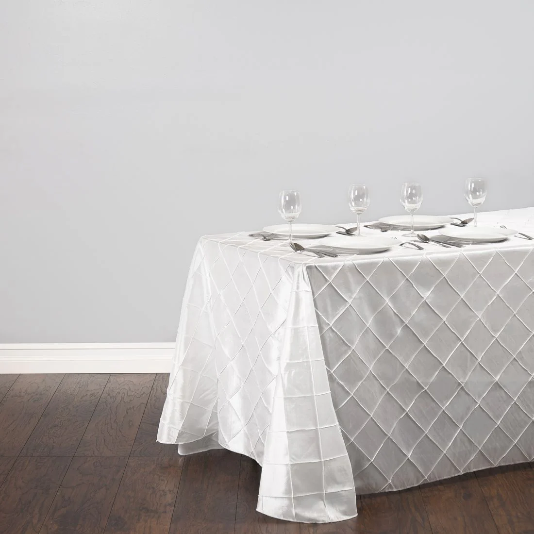 90 X 132 in. Rectangular Pintuck Tablecloth (3 Colors) - Image 6