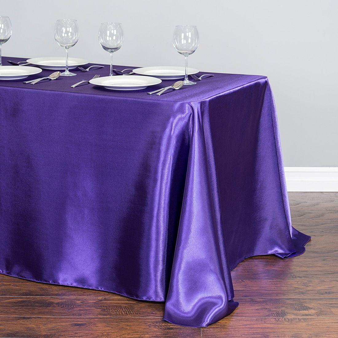 90 X 132 in. Rectangular with Round Corners Satin Tablecloth (14 Colors) - Image 5