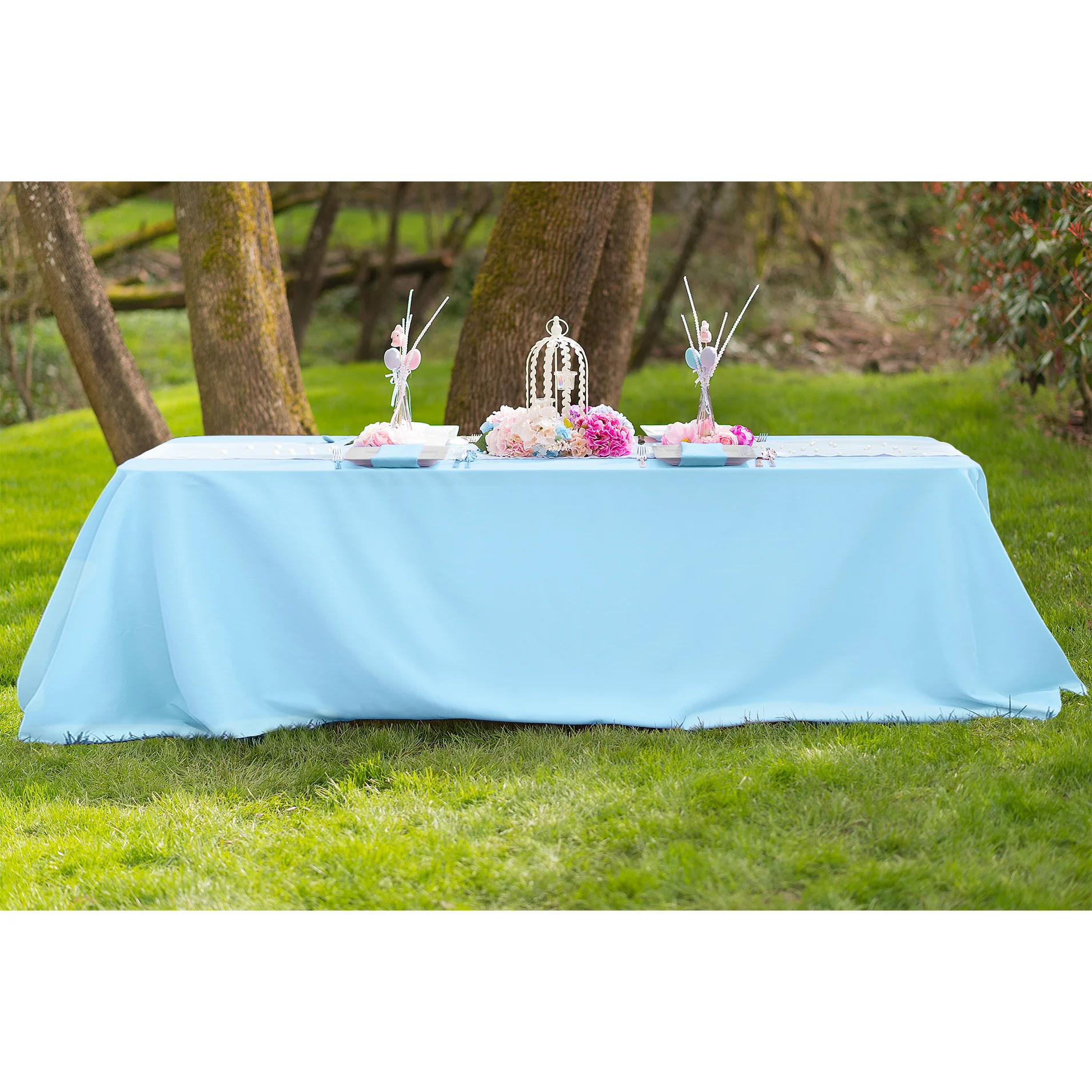 90 X 156 in. Rectangular with Round Corners Polyester Tablecloth (20 Colos) - Image 13