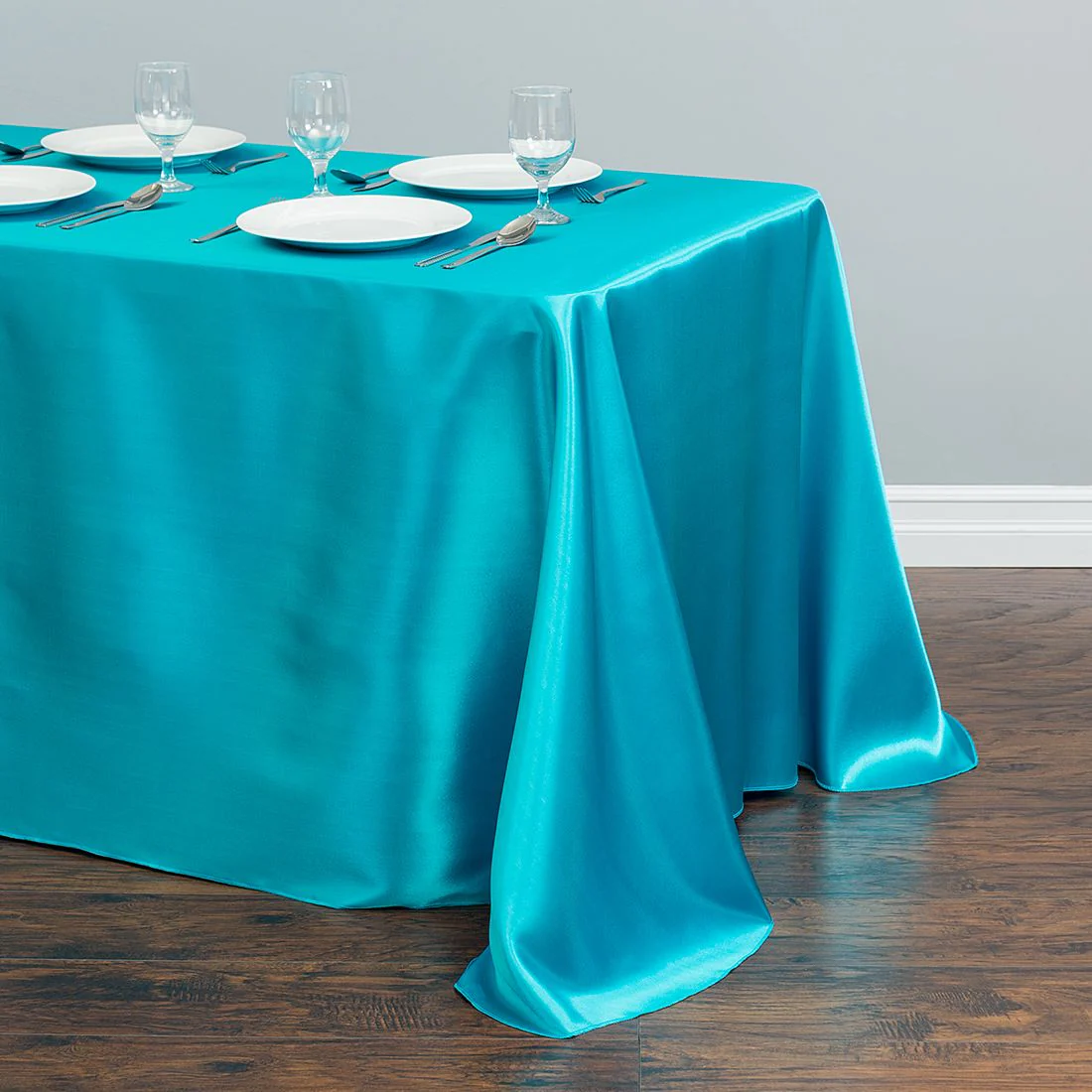 90 X 156 in. Rectangular with Round Corners Satin Tablecloth (16 Colors) - Image 17