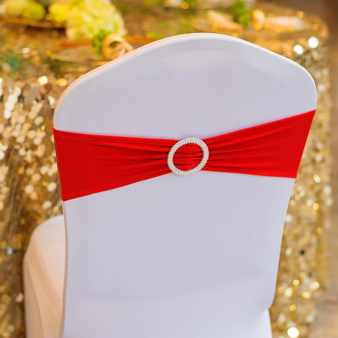 Stretch Chair Sash With Round Buckle, 5/Pack (9 Colors) - Image 10
