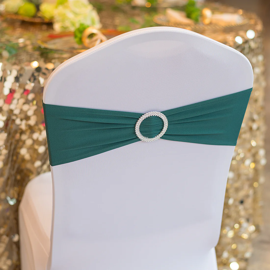 Stretch Chair Sash With Round Buckle, 5/Pack (9 Colors) - Image 3