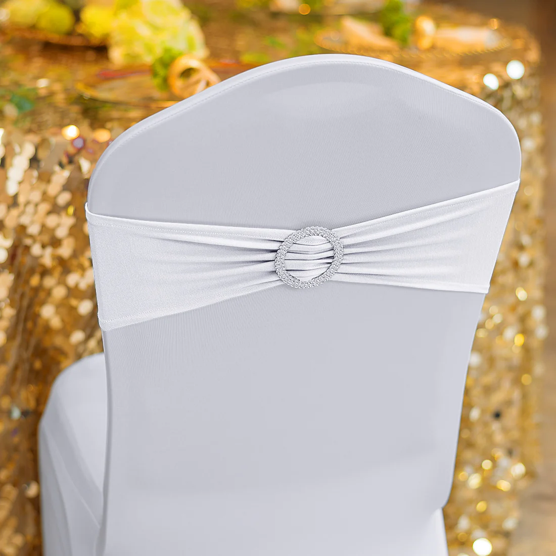 Stretch Chair Sash With Round Buckle, 5/Pack (9 Colors) - Image 5