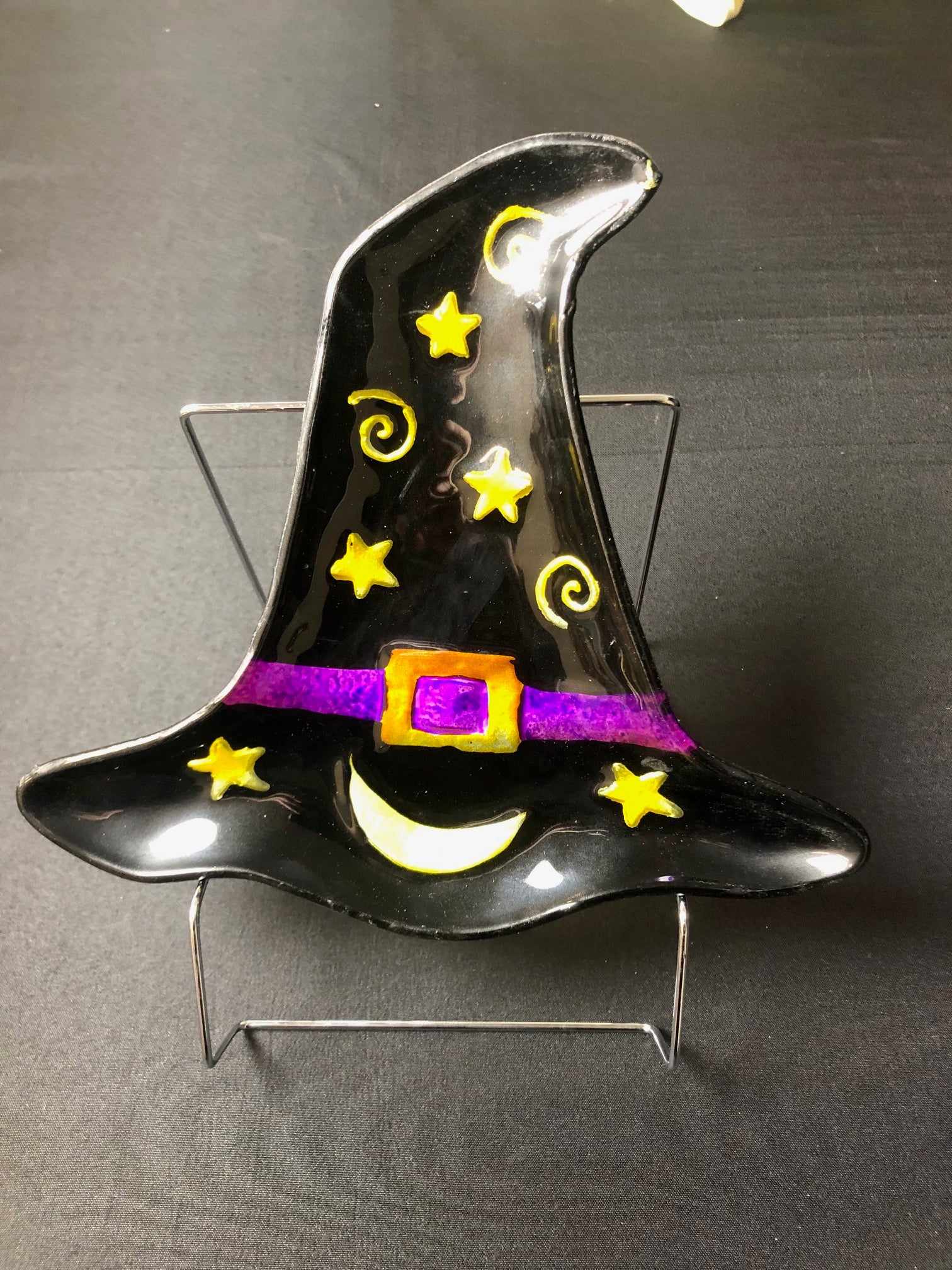 Halloween Treat Witch Hat Glass Plate - Image 3