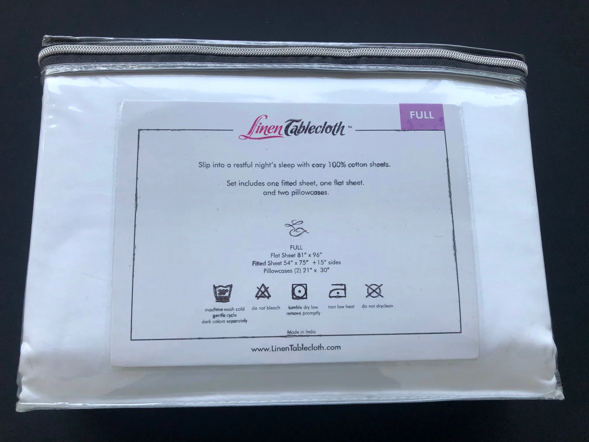 Hotel Selection 500 Thread Count Cotton White Sheet Set - Full Size - Image 4