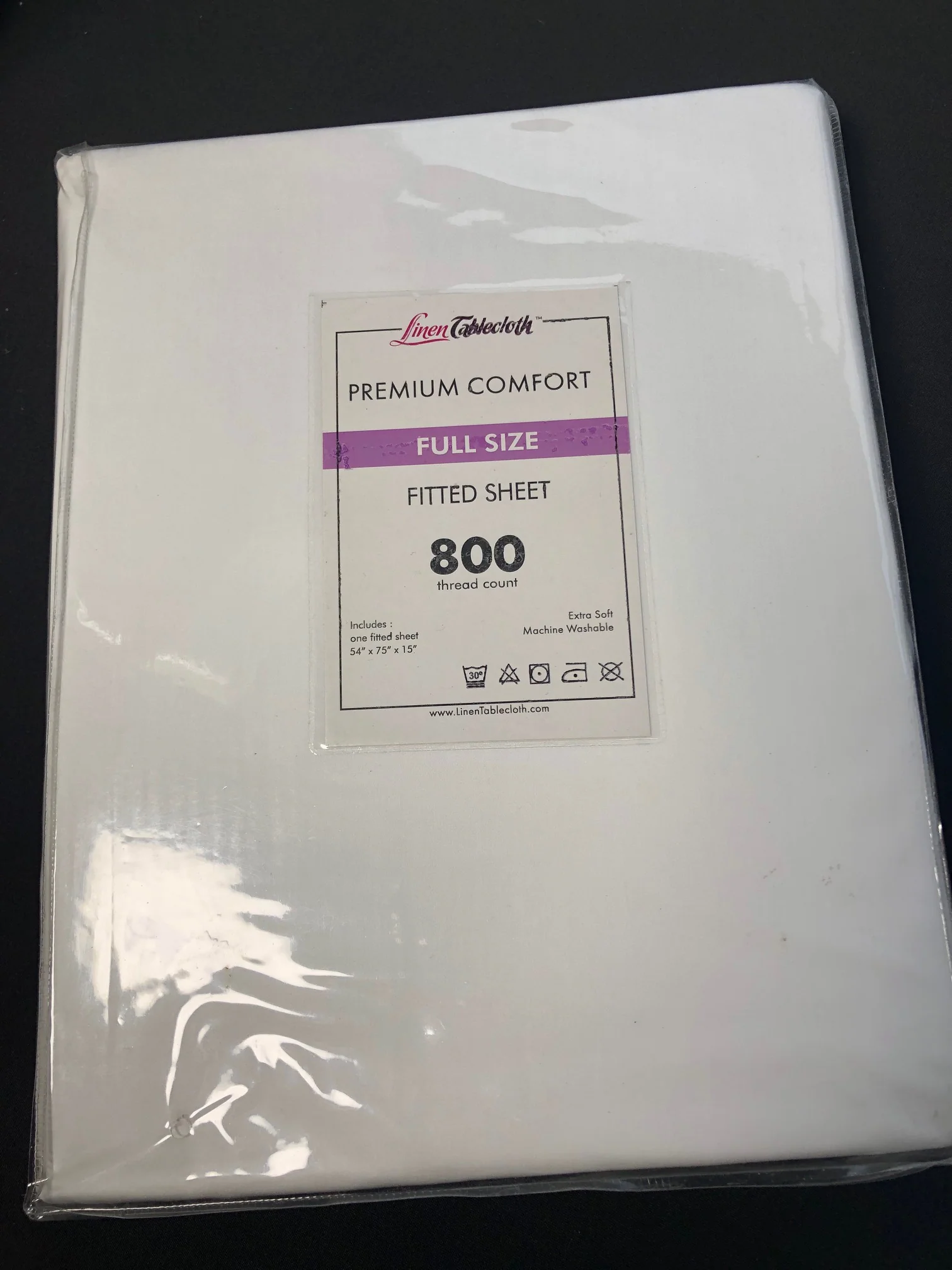 Hotel Selection 800 Thread Count Cotton White Fitted Sheet -Full Size - Image 2