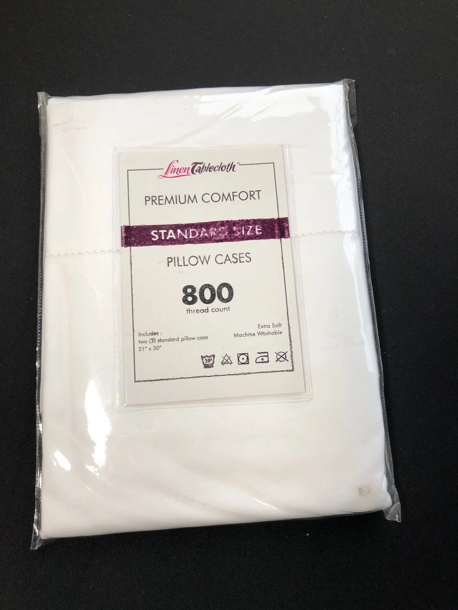 Hotel Selection 800 Thread Count Cotton White Standard Pillowcases 2/pack - Image 2