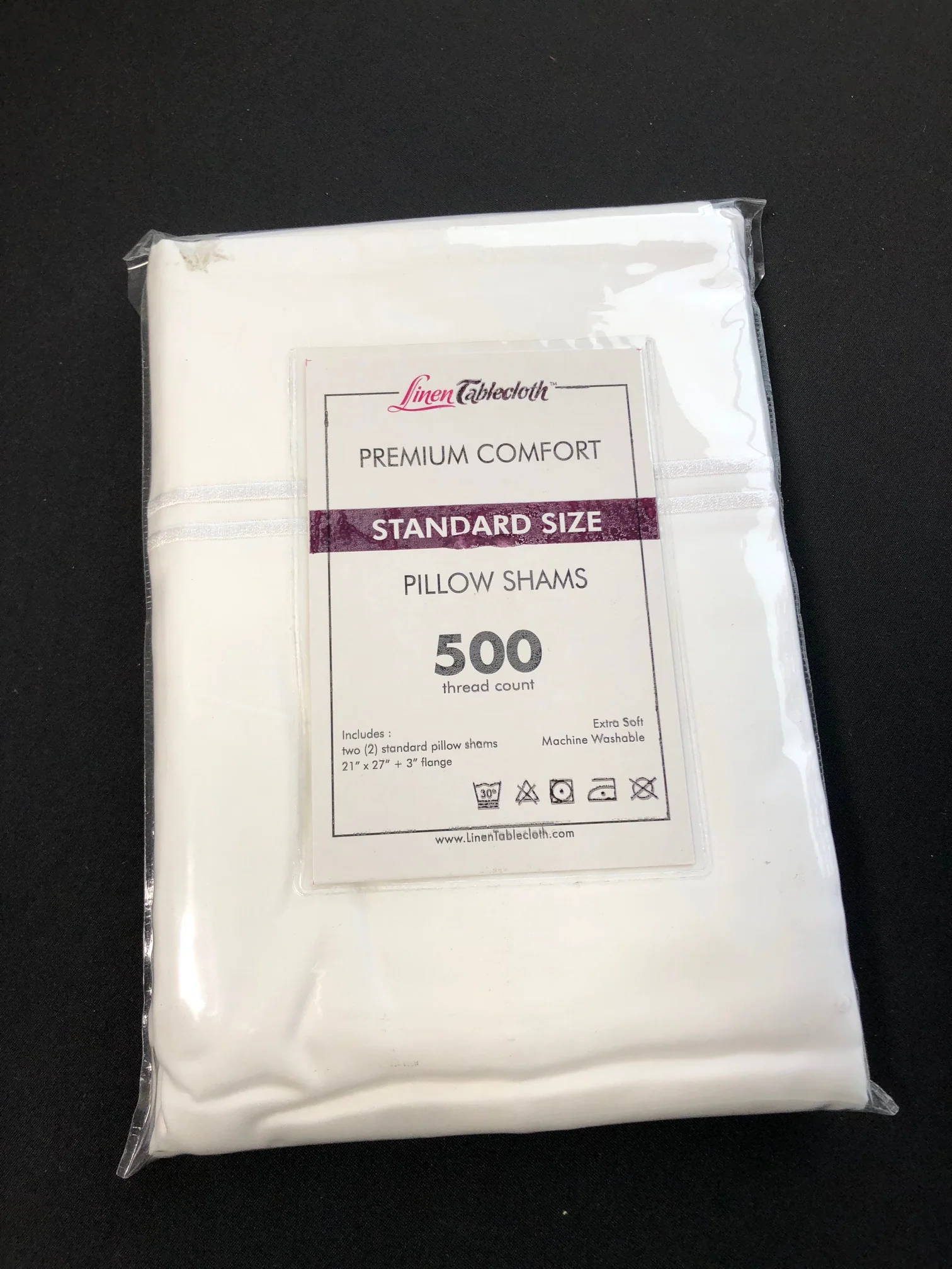 Hotel Selection 500 Thread Count Cotton White Standard Pillow Sham 2/Pack - Image 2