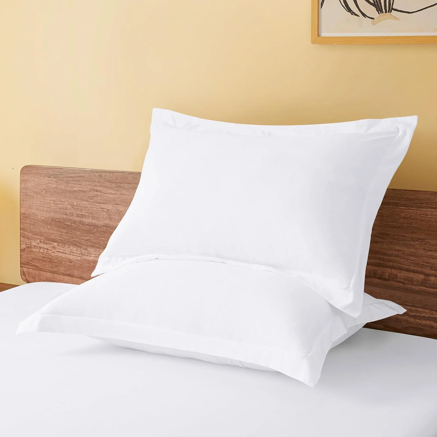 Hotel Selection 500 Thread Count Cotton White Standard Pillow Sham 2/Pack - Image 3