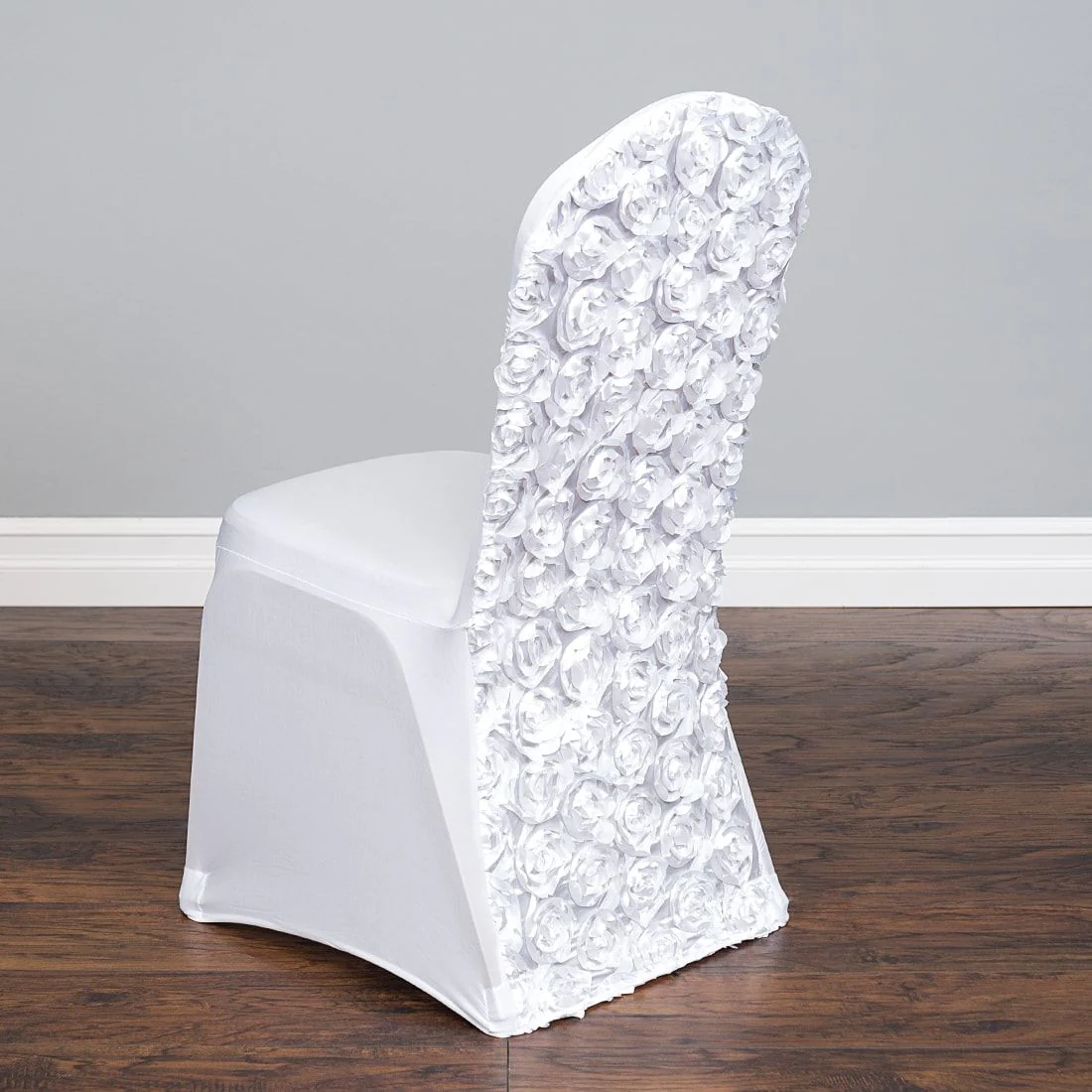 Satin Rosette Stretch Banquet Chair Cover (3 Colors) - Image 7